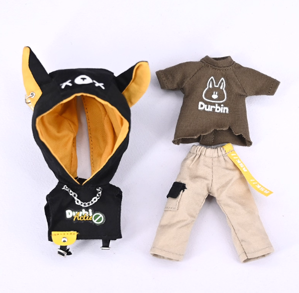 Trendy Animal Ear Hooded Set | Dark Style Cat Ear/Rabbit Ear Doll Outfit 1/12 BJD Dolls