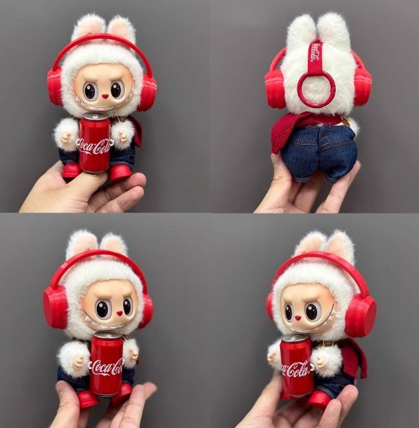 Doll Clothing For 17cm dolls Themed Plush Doll Outfit Denim Overalls + Stylish Headphones  Doll Clothes Set