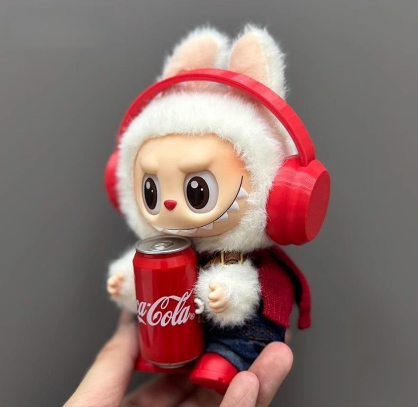 Doll Clothing For 17cm dolls Themed Plush Doll Outfit Denim Overalls + Stylish Headphones  Doll Clothes Set