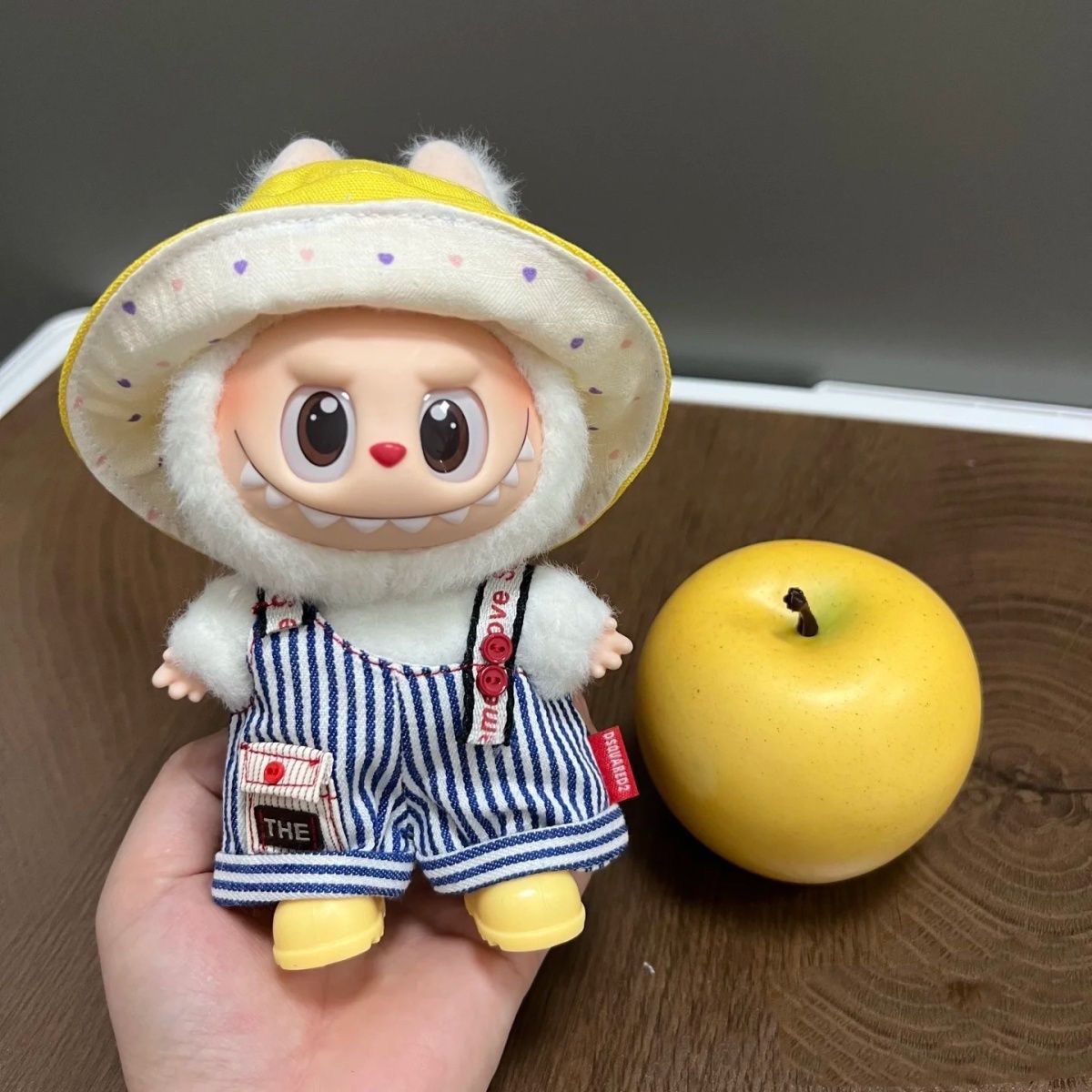 Doll Clothing Set For 17cm dolls Trendy Doll Outfit Casual Striped Overalls Set