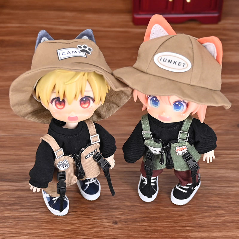 OB11 Doll Clothes | 1/12 BJD Doll Outfits | 5-Piece Doll Camping Sportswear Set