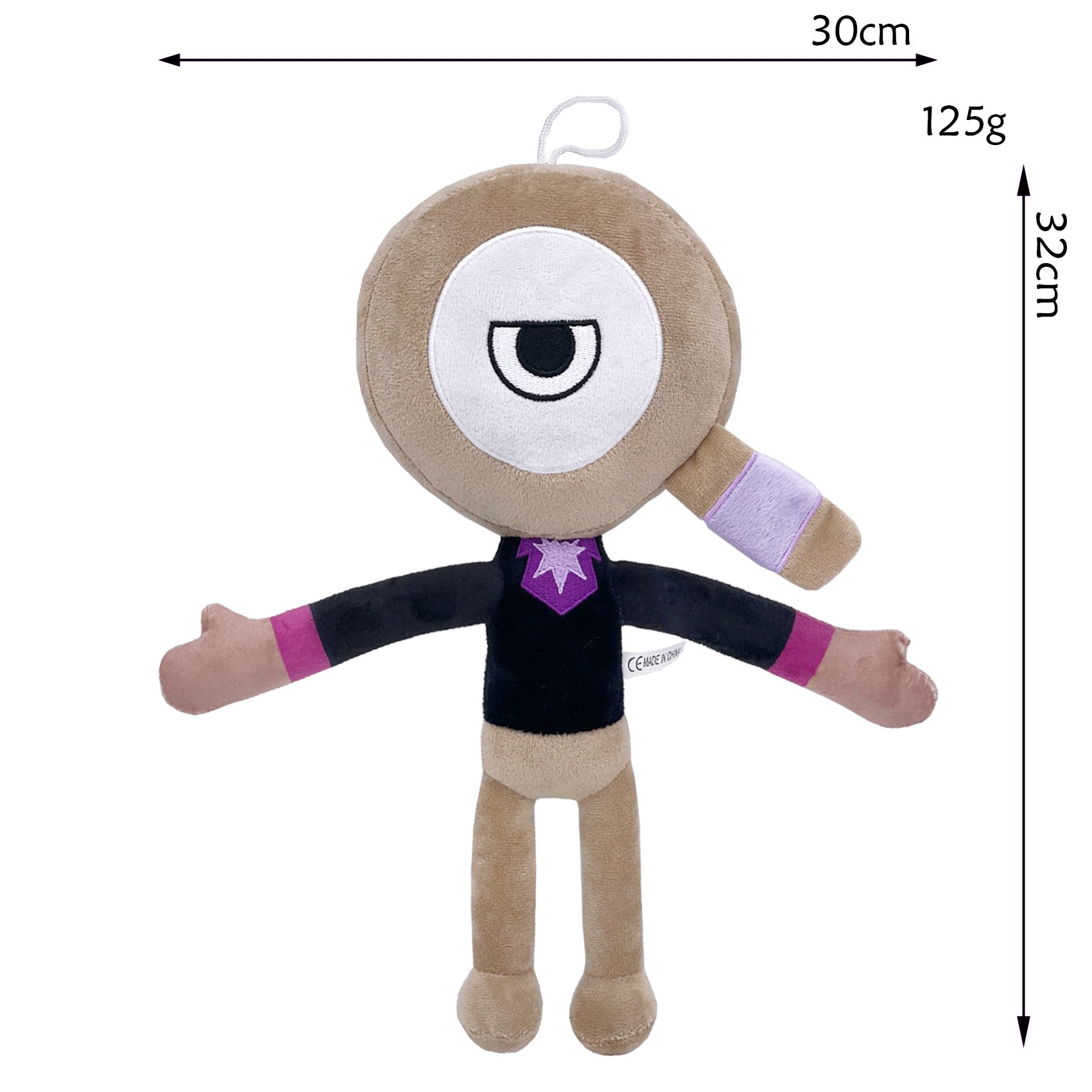 Dandy’s World 32cm Plush Toy - Single Eye Round Head Character with Hanging Loop, Weirdcore Gift for Collectors