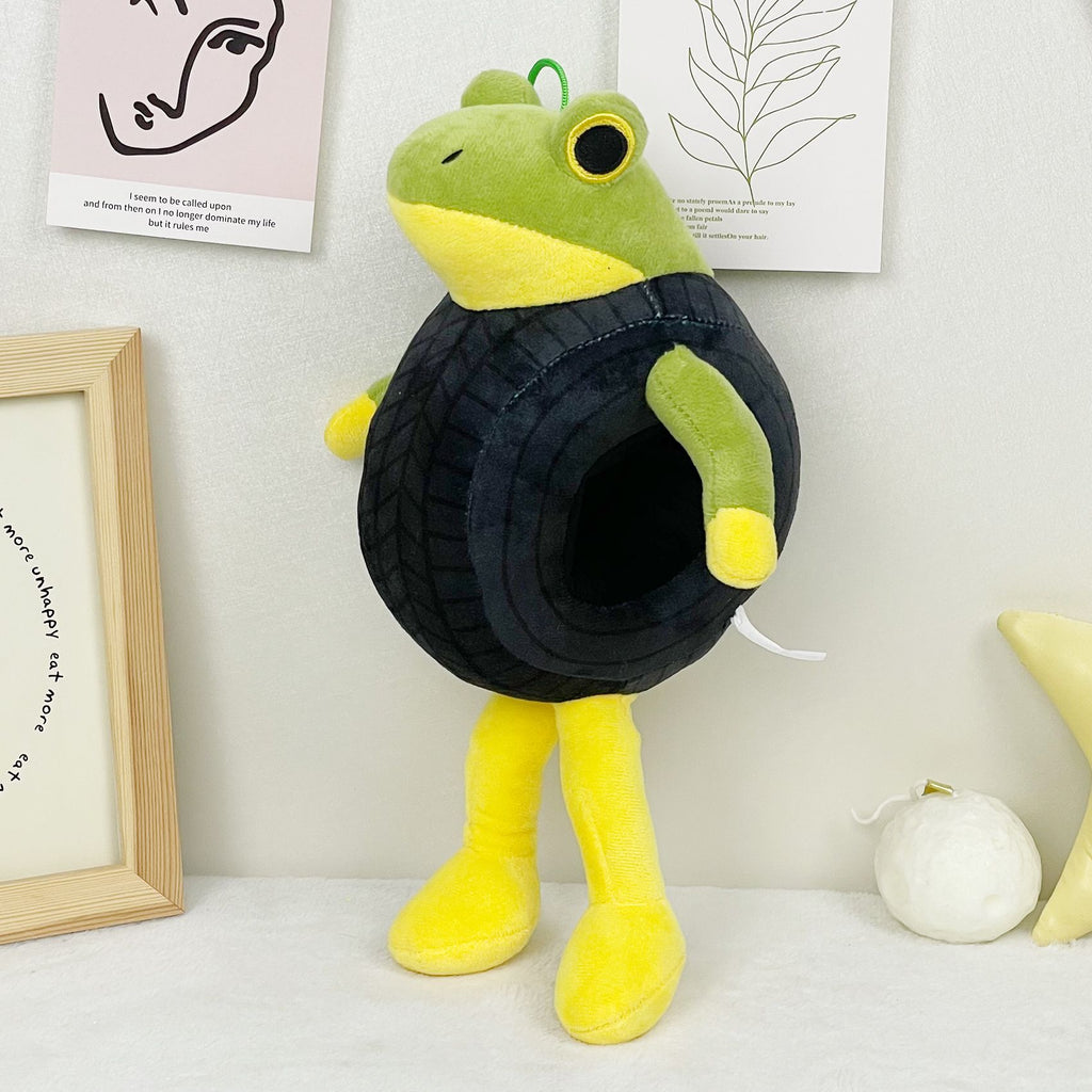 Classic of Mountains and Seas Frog-Tire Plush - Mythical Creature Stuffed Animal, Quirky Fantasy Plush Toy for Kids & Mythology Aficionados