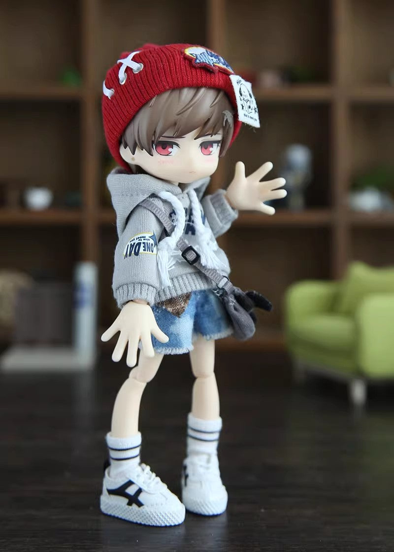 Doll Clothes, 4-Piece Set P9 Body Clothes, 1/12 Scale BJD Sweater Outfits