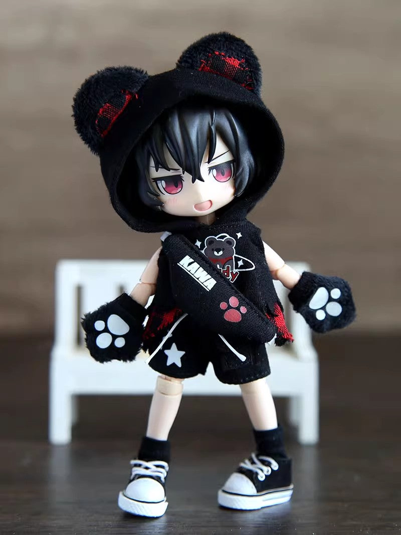 OB11 Doll Clothes | 1/12 BJD Doll Clothing | American-Style Little Wolf 4-Piece Doll Set | Doll Outfits