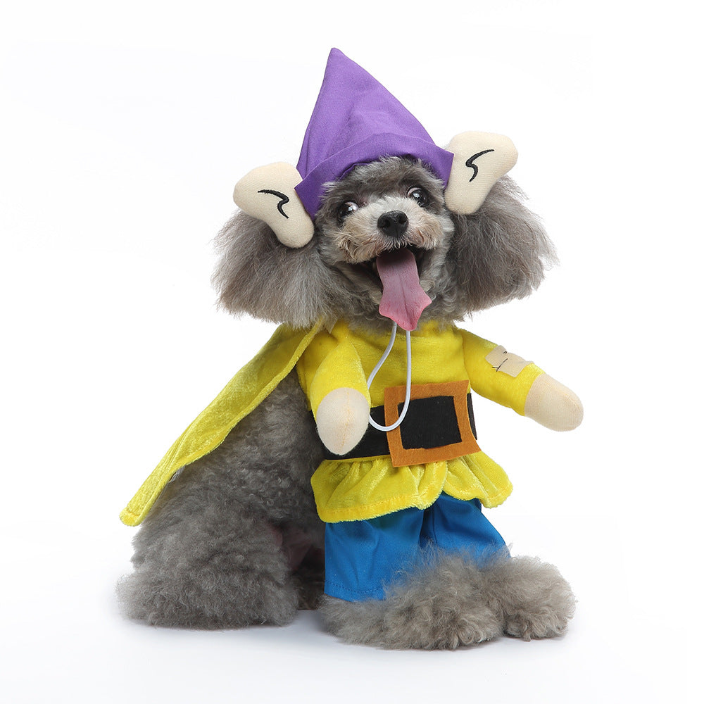 Funny Dog Fairy Tale Cosplay Costume | Dwarf Inspired Standing Outfit for Small Pet, Eye-Catching Pet Apparel, Perfect for Pet Enthusiasts Worldwide