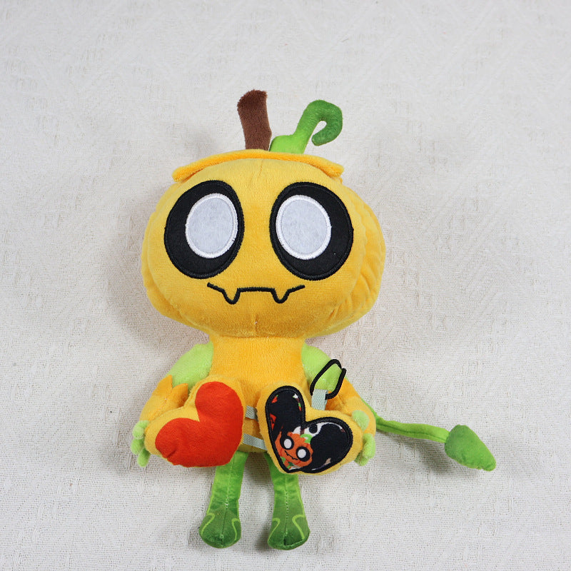 Gourdy Plush Toy - Cute Pumpkin Monster Stuffed Animal with Heart Tag, Halloween & Holiday Gift for Kids"