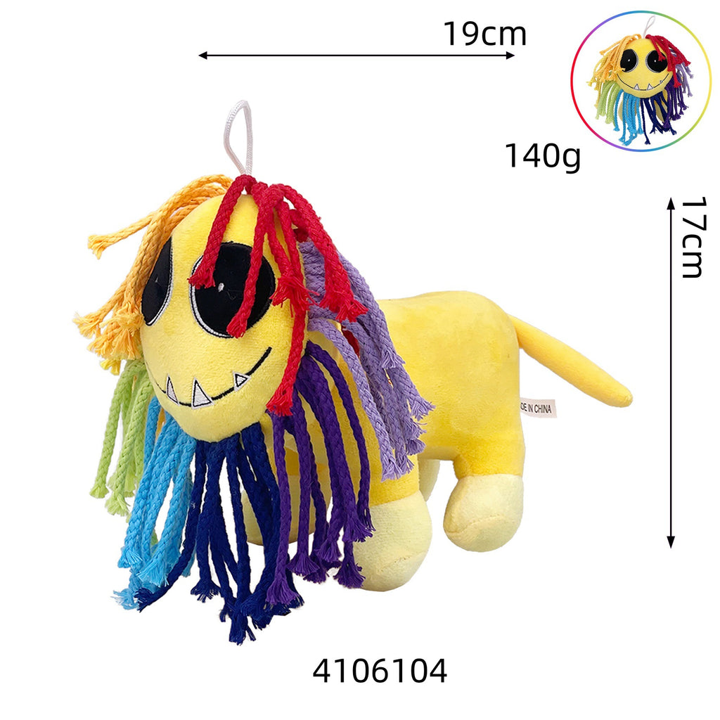 Poppy Playtime 4 Nightmare Critters Plush: Rainbow Hair Big Eye Sharp Teeth Yellow Game Character Stuffed Toy