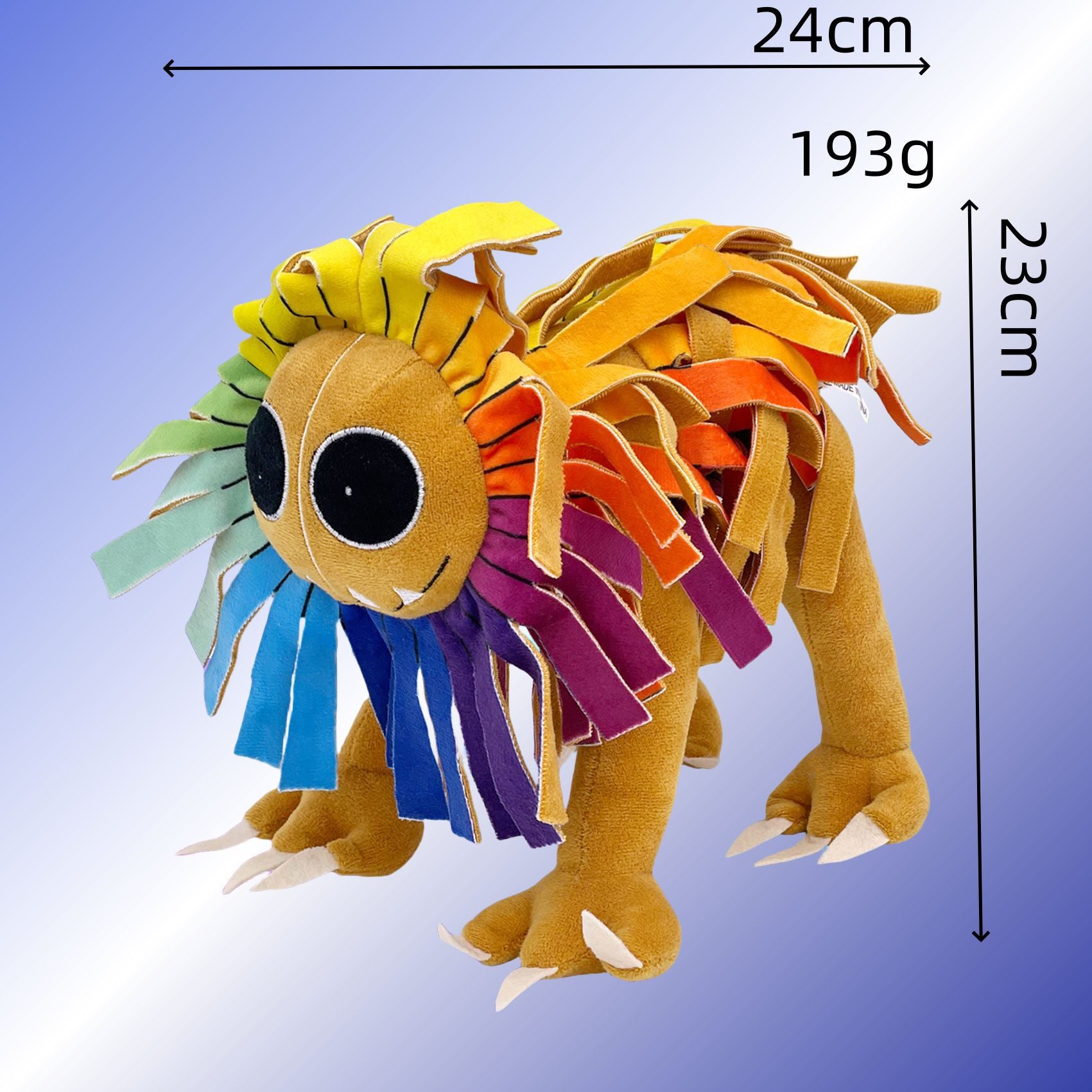 Nightmare Critters Poppy Playtime 4 Plush Toy - Rainbow Fringe Big Eye Monster Stuffed Doll