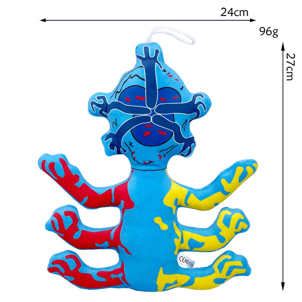 Nightmare Critters Poppy Playtime 4 Plush Toy - Multi-Limb Blue Red Yellow Grotesque Character Stuffed Doll with Hanging Loop