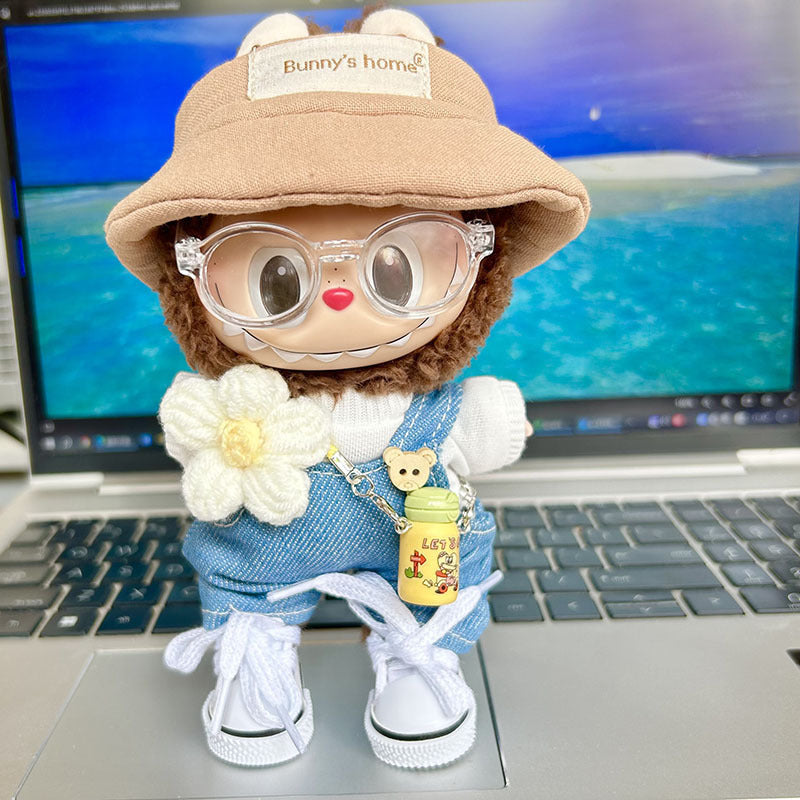 Doll Clothes For 17cm dolls Doll Denim Clothing Set - 4 Pieces