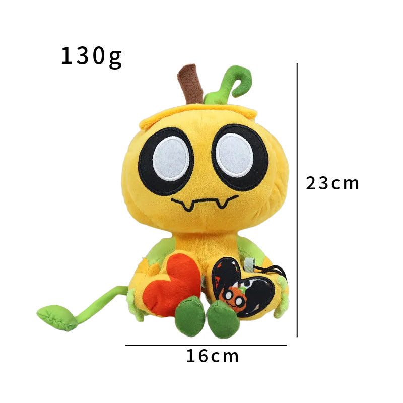 Gourdy Plush Toy - Cute Pumpkin Monster Stuffed Animal with Heart Tag, Halloween & Holiday Gift for Kids"