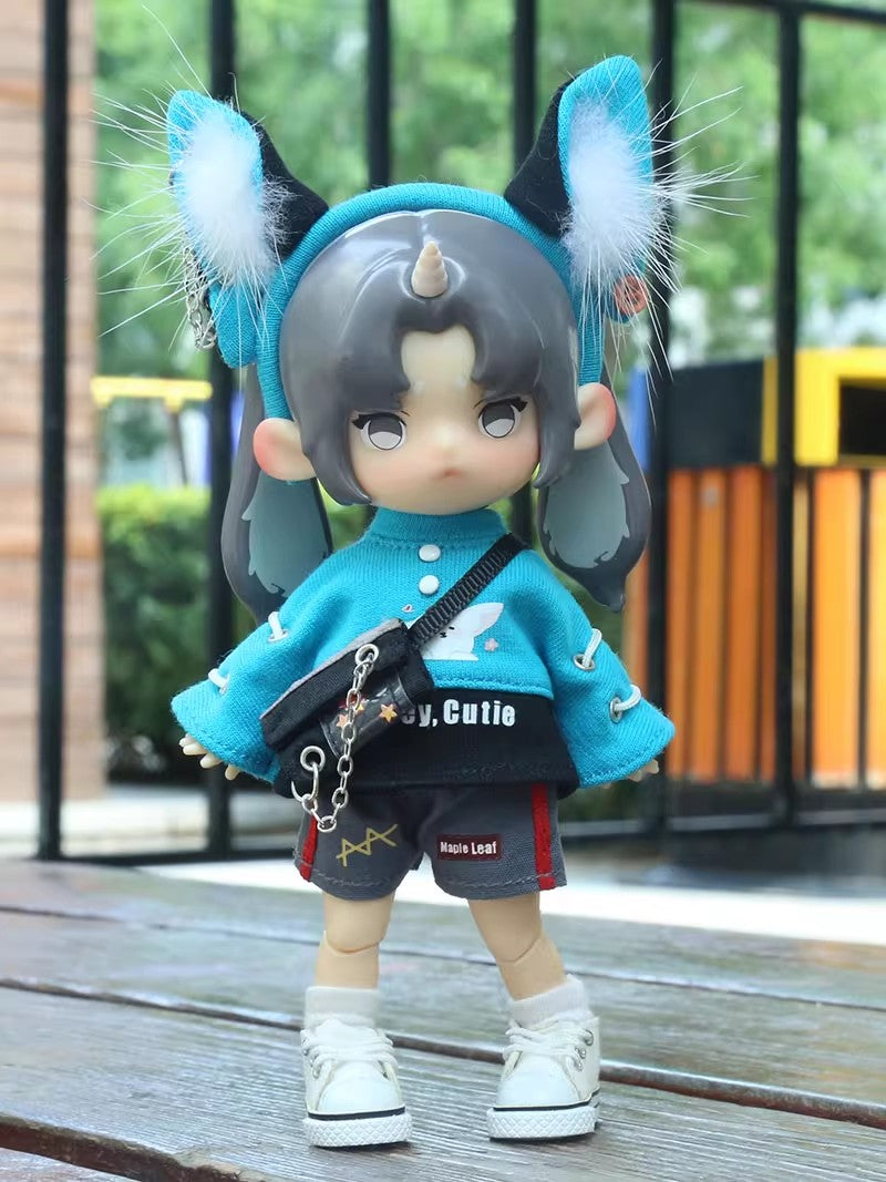 OB11 Doll Clothes | 1/12 BJD Doll Outfits | Cute Doll Clothing Set with Fox Ear Decoration