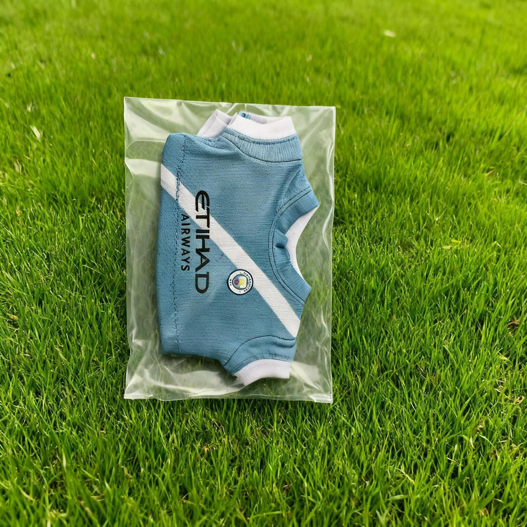 Hot Sale Football Style Doll Outfit Set, Manchester City Jersey & Shorts Two-Piece, Sporty Trendy Doll Clothing