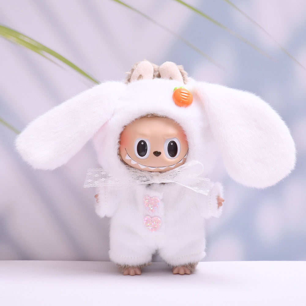 Doll Clothes For 15-17cm dolls Furry Doll Clothing, Rabbit Ear Decorated Outfit