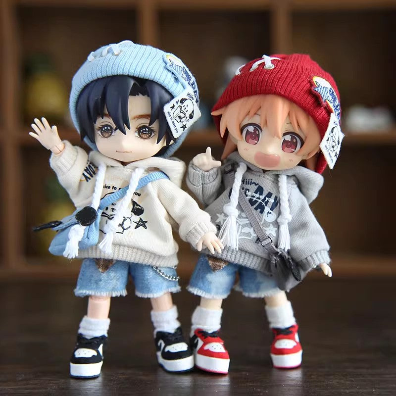 Doll Clothes, 4-Piece Set P9 Body Clothes, 1/12 Scale BJD Sweater Outfits