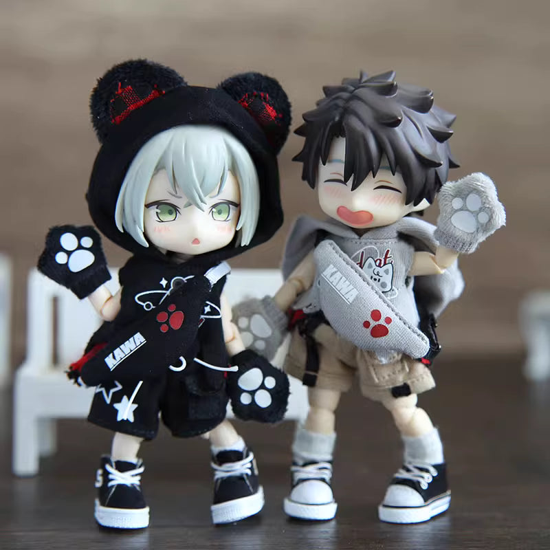 OB11 Doll Clothes | 1/12 BJD Doll Clothing | American-Style Little Wolf 4-Piece Doll Set | Doll Outfits