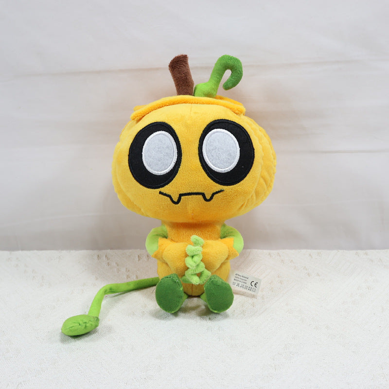 Gourdy Plush Toy - Cute Pumpkin Monster Stuffed Animal with Heart Tag, Halloween & Holiday Gift for Kids"
