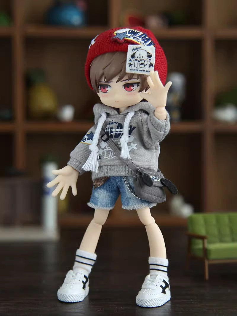 Doll Clothes, 4-Piece Set P9 Body Clothes, 1/12 Scale BJD Sweater Outfits