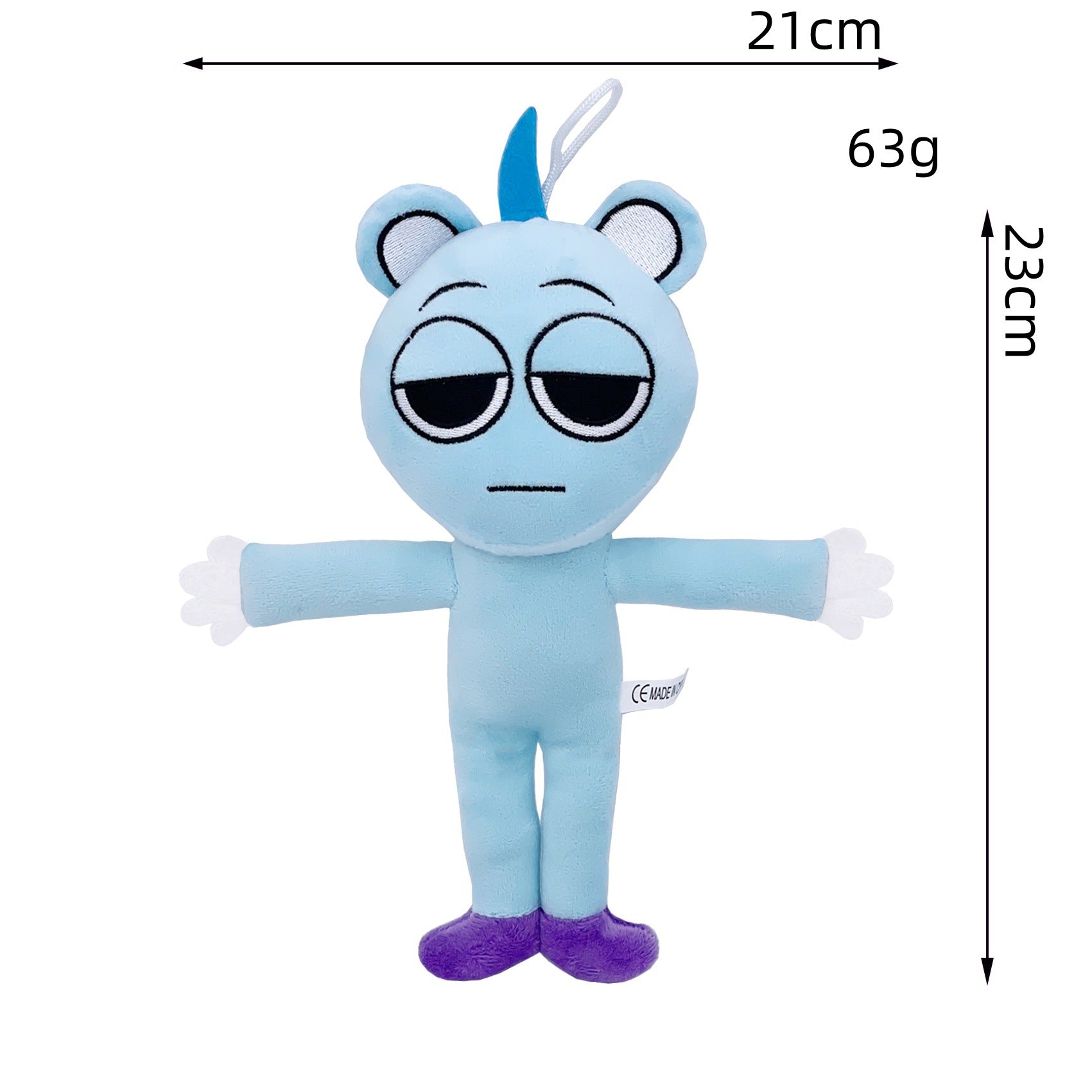 Sprunki Plush - New Incredibox (Rhythm Box) Game Peripheral Light Blue Lazy Monster Soft Stuffed Toy