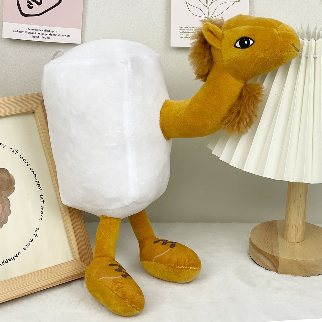Shan Hai Jing Inspired Cube Camel Plush Toy - Unique Mythical Stuffed Doll, Weirdcore Plush for Ancient Myth Lovers