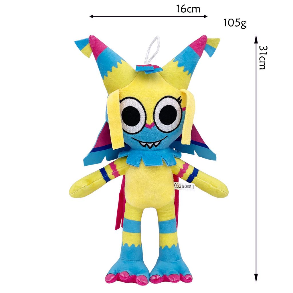 Dandy’s World New Arrival Plush Doll - 31cm Yellow-Blue-Pink Weirdcore Stuffed Toy with Spiky Head for IP Fans