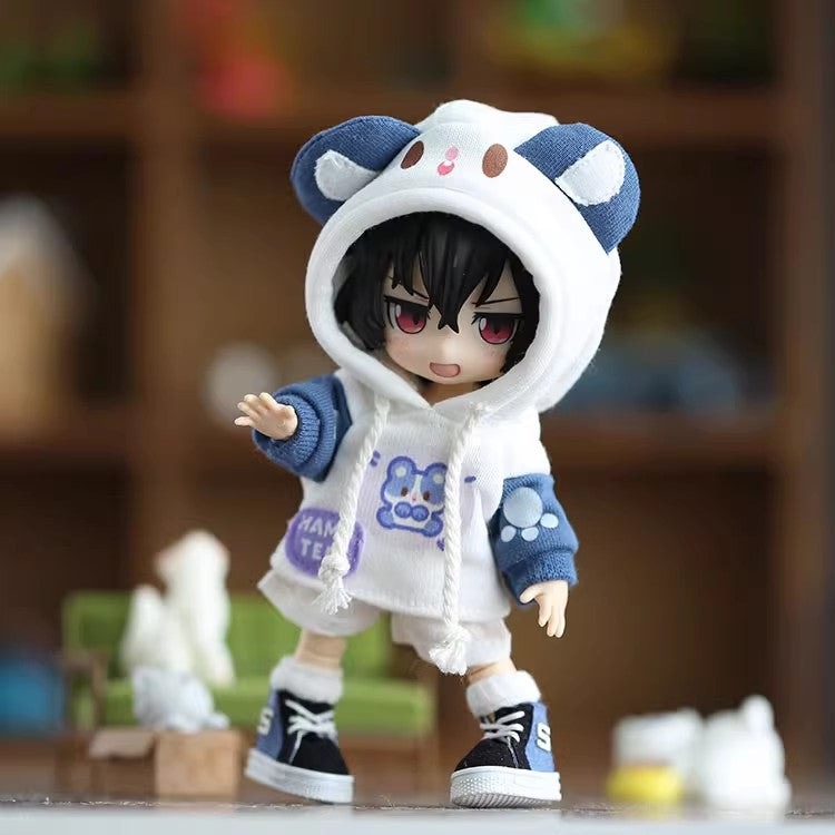 Cute Hamster Sweatshirt for OB11 Dolls - 1/12 BJD Doll Clothes, 15cm Plush Toy Outfit