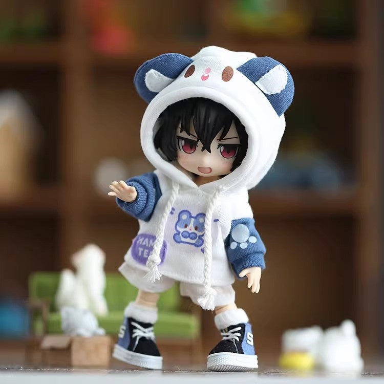 Cute Hamster Sweatshirt for OB11 Dolls - 1/12 BJD Doll Clothes, 15cm Plush Toy Outfit