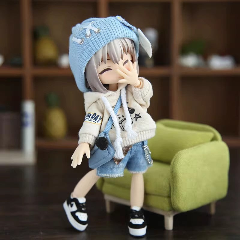 Doll Clothes, 4-Piece Set P9 Body Clothes, 1/12 Scale BJD Sweater Outfits