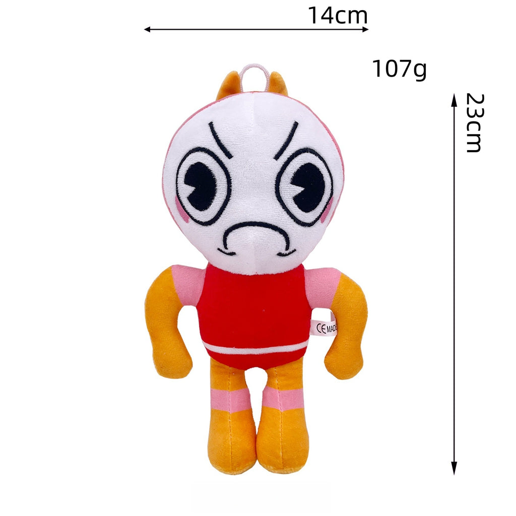 Dandy’s World 23cm Plush Toy - Angry Expression Character with Hanging Loop, Weirdcore Gift for Collectors