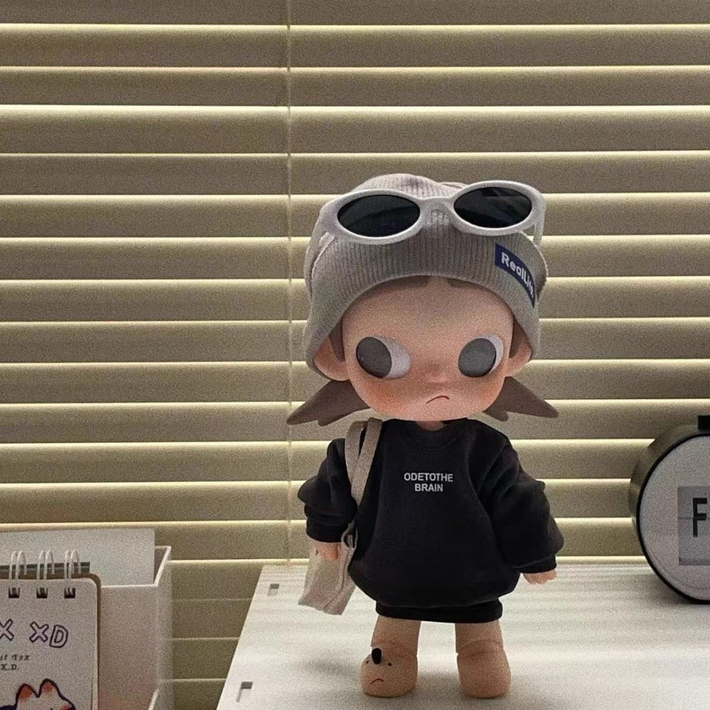 1/8 Scale Doll Clothes - Cool Black Series 4-Piece Set, Cute Cartoon Doll Outfit, Doll Replacement Costume Set