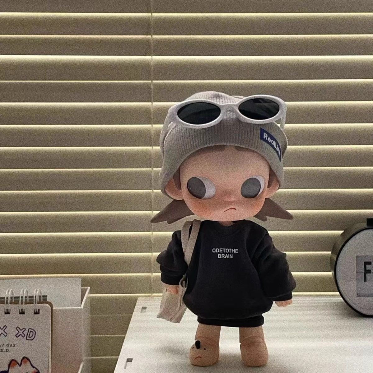 1/8 Scale Doll Clothes - Cool Black Series 4-Piece Set, Cute Cartoon Doll Outfit, Doll Replacement Costume Set