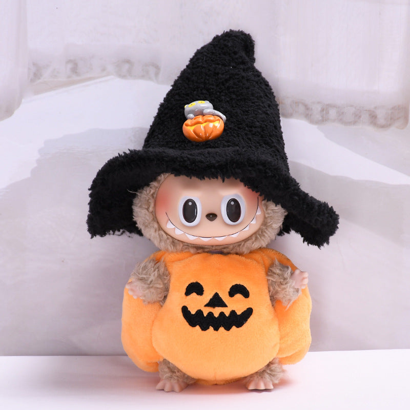 Doll Clothing For 15-17cm dolls Orange Pumpkin Outfit, Christmas & Halloween Doll Clothing 2-Piece Set (Hat & Top Included)