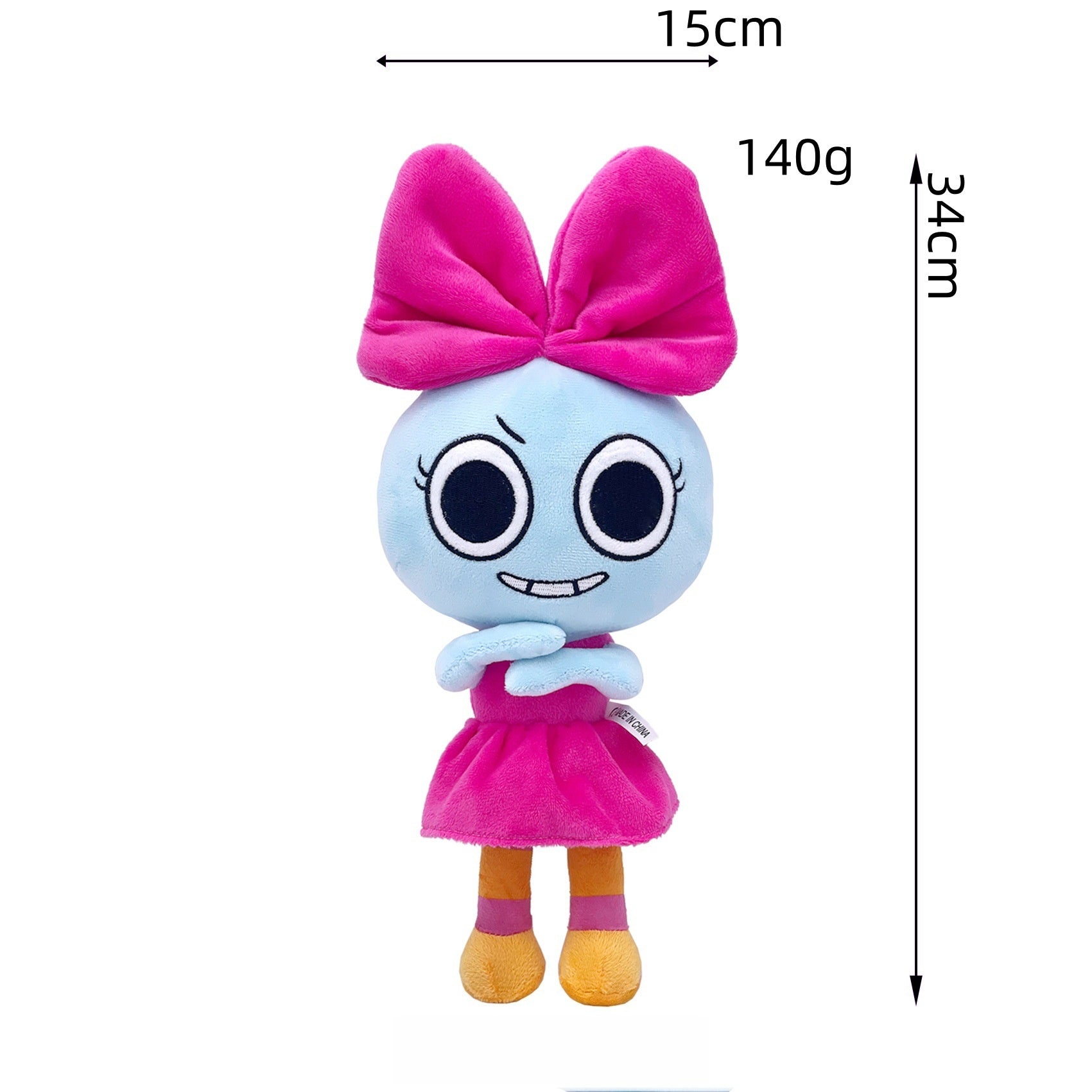 Dandy’s World New Arrival Plush Doll - 34cm Light Blue & Hot Pink Cute Weirdcore Stuffed Toy, Perfect for Collection