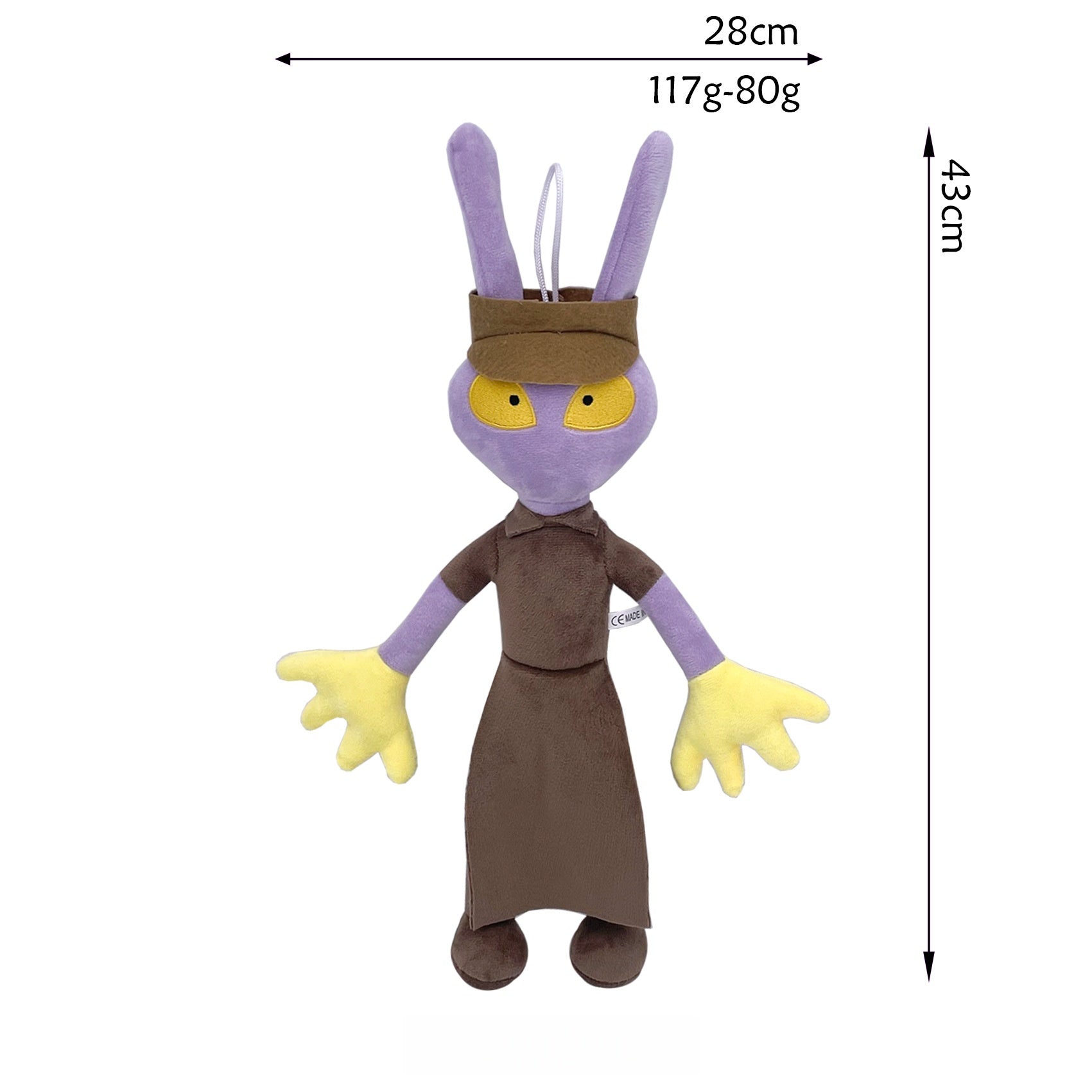 The Amazing Digital Circus Plush Toy - Bright Blue Body Big Green Eyes Unique Nose Long Tongue Stuffed Doll with Hanging Loop