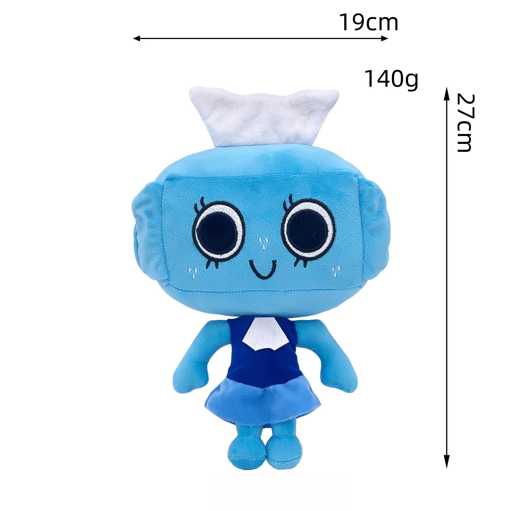 Dandy’s World Plush - Light Blue Character with White Accents Soft Stuffed Toy, 27cm Weirdcore Cute Plush for Fans