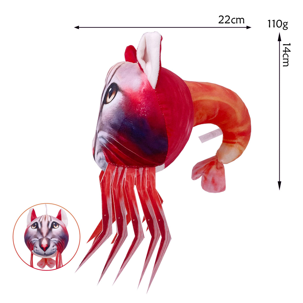Shan Hai Jing Mythical Creature Plush - Unique Cat-Shrimp Hybrid Stuffed Toy, 22cm Fantasy Beast Plushie for Mythology Fans & Collectors