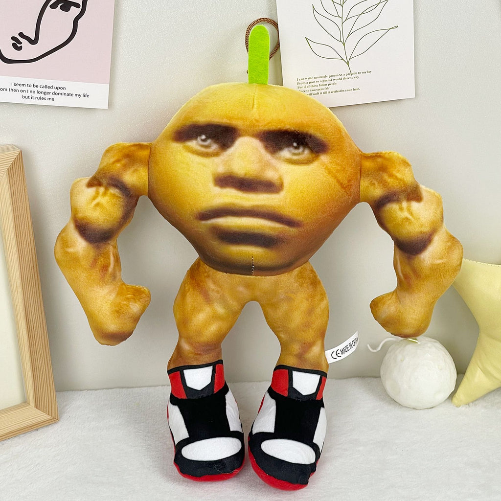 Muscle Orange Plush Toy, Funny Meme Stuffed Doll with Sneakers, 26cm Novelty Gift for Kids & Adults