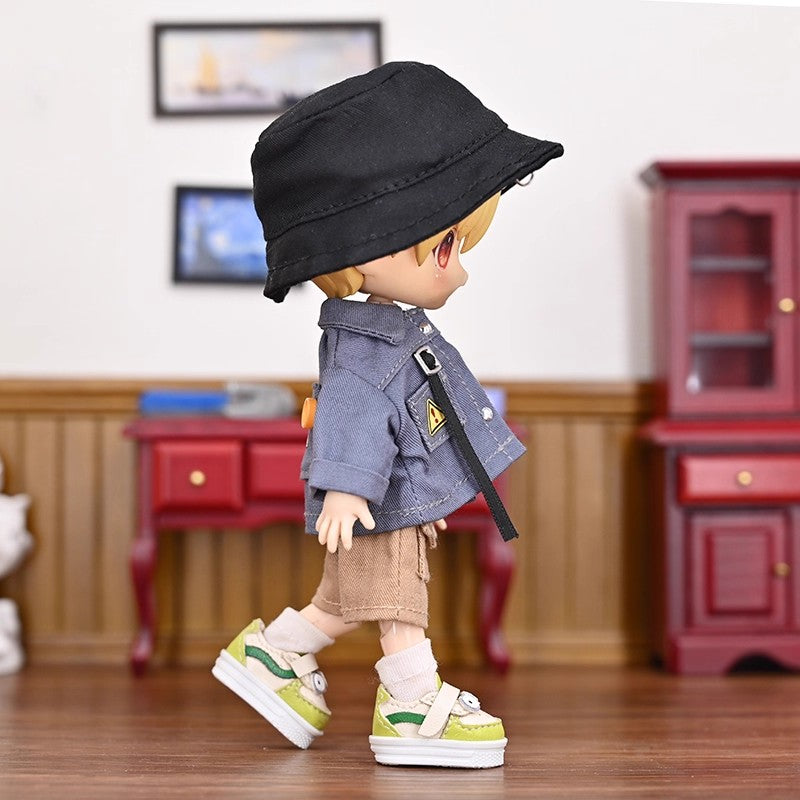 OB11 Doll Clothes | 1/12 BJD Doll Clothing | 4-Piece Doll Denim Jacket Set | 15cm Doll Outfits