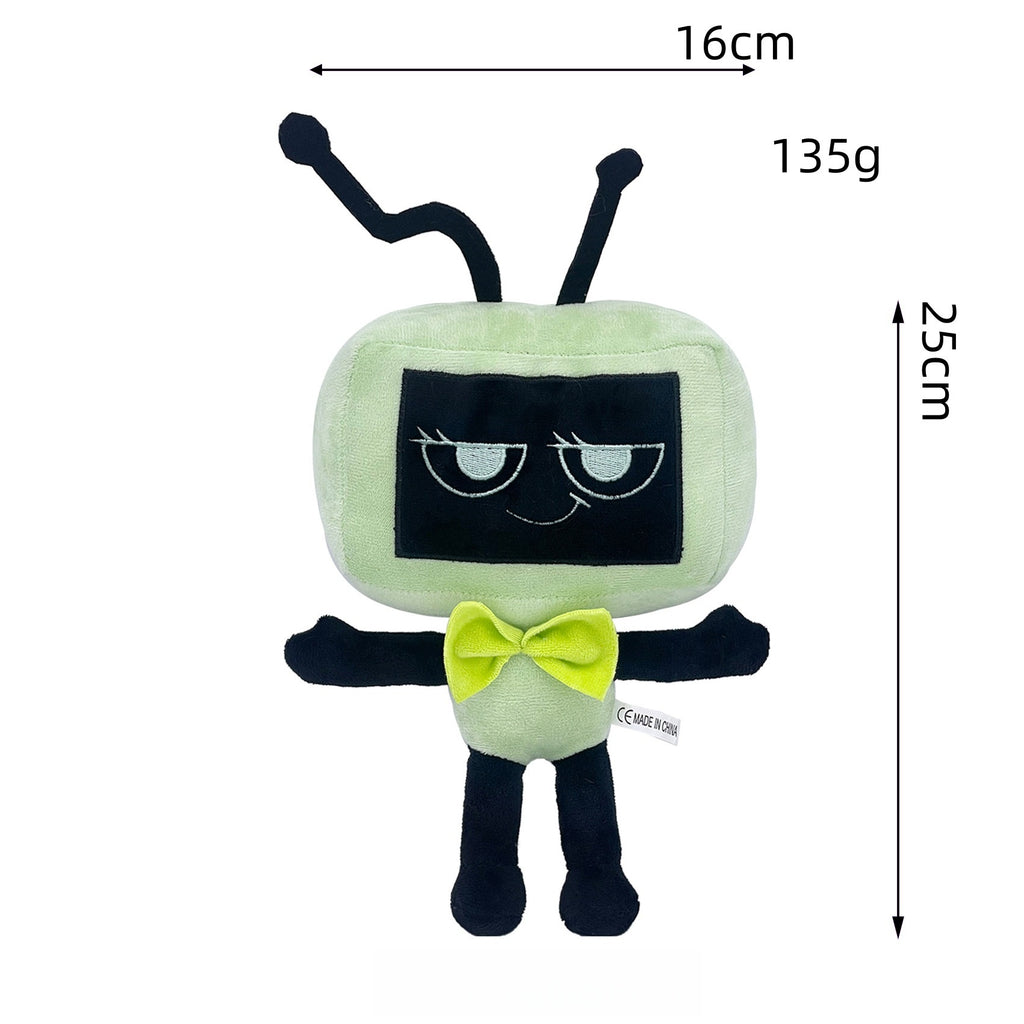 Dandy’s World New Arrival Plush Doll - 25cm TV Head Ant Weirdcore Stuffed Toy with Yellow Bow