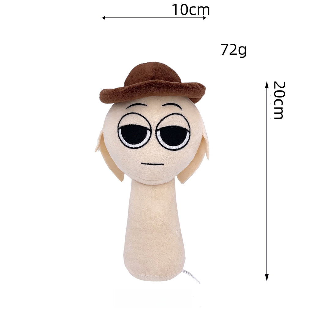 Sprunki Plush Doll - New Arrival Rhythm Box Game Merch, Beige Hat Monster Soft Plush Toy