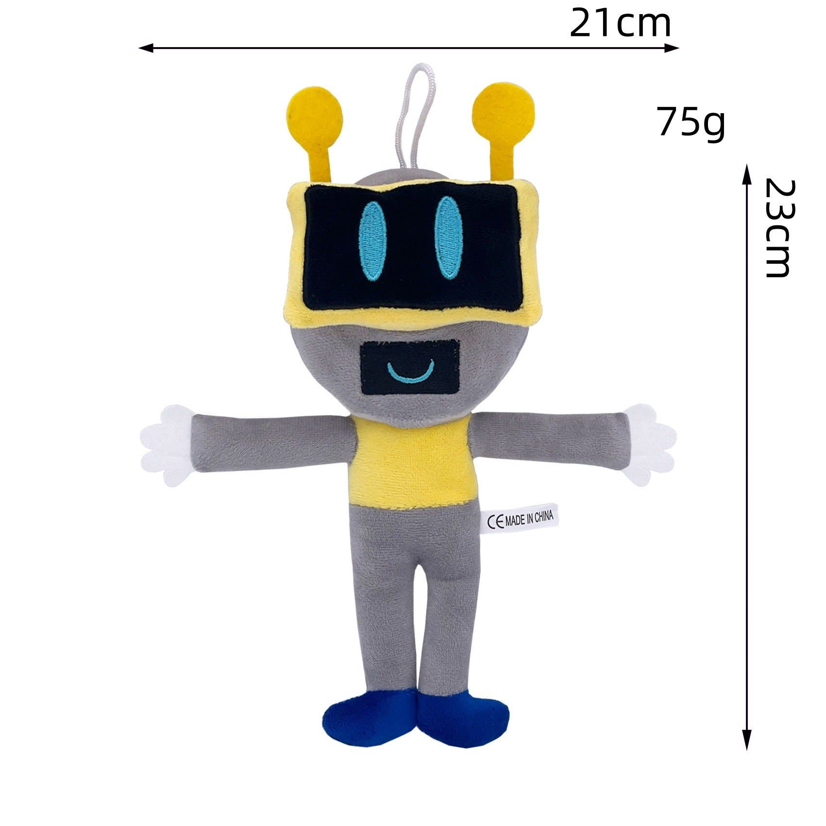 Sprunki Plush - New Incredibox (Rhythm Box) Game Peripheral Gray-Yellow Robot Monster Soft Stuffed Toy