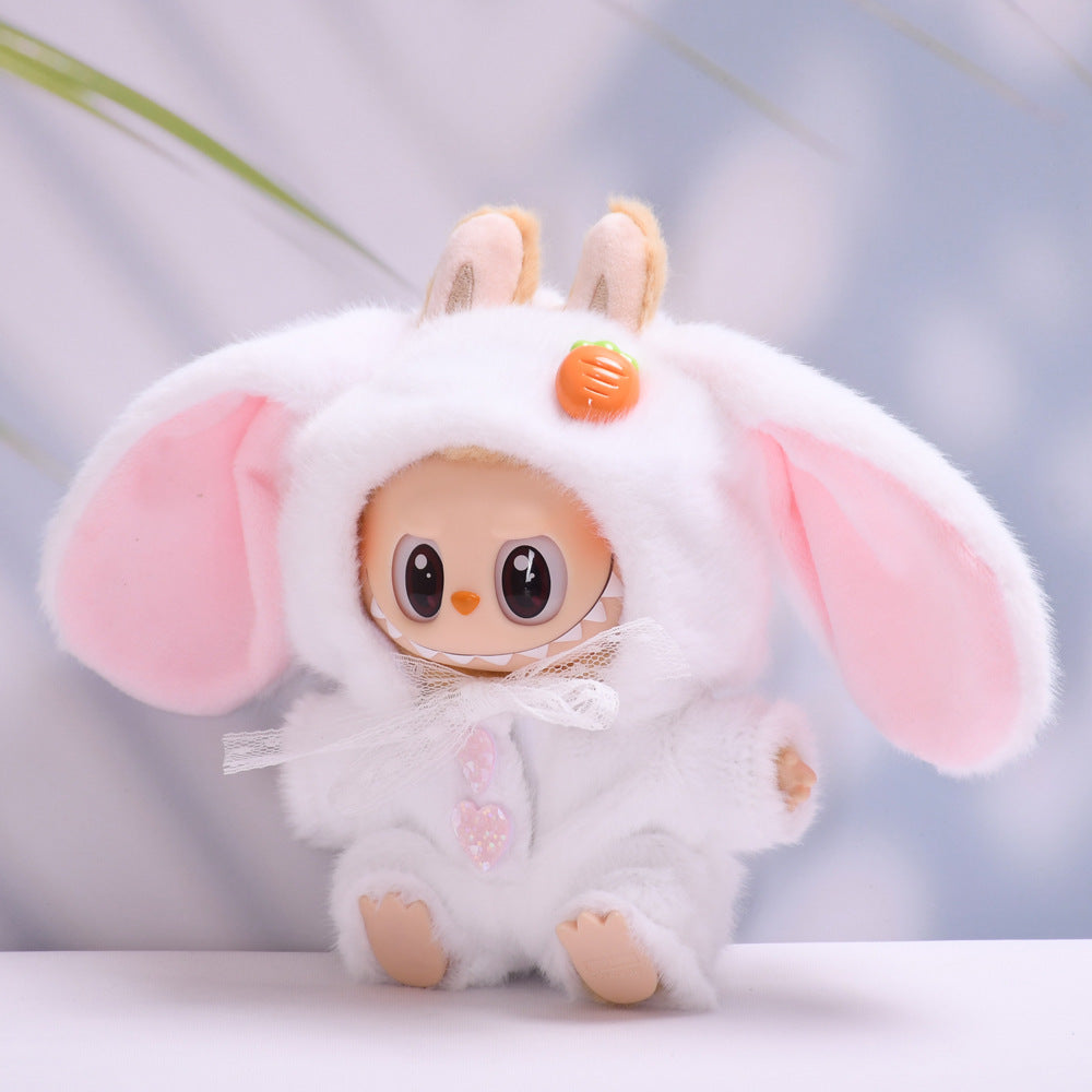 Doll Clothes For 15-17cm dolls Furry Doll Clothing, Rabbit Ear Decorated Outfit