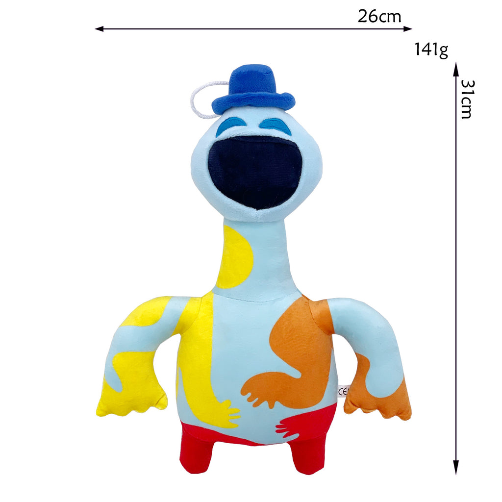 Nightmare Critters Poppy Playtime 4 Plush Toy - Light Blue Blue Top Hat Big Black Mouth Color Block Monster Stuffed Doll with Hanging Loop