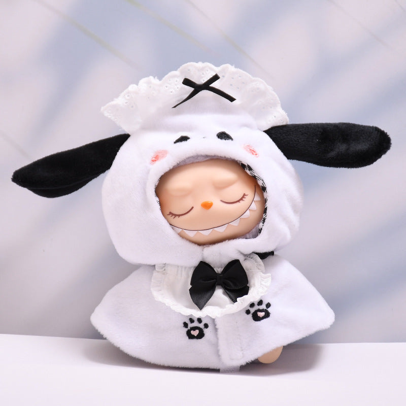 Doll Clothing For 15- 17cm Furry Cute Rabbit Ear Decorated Cloak