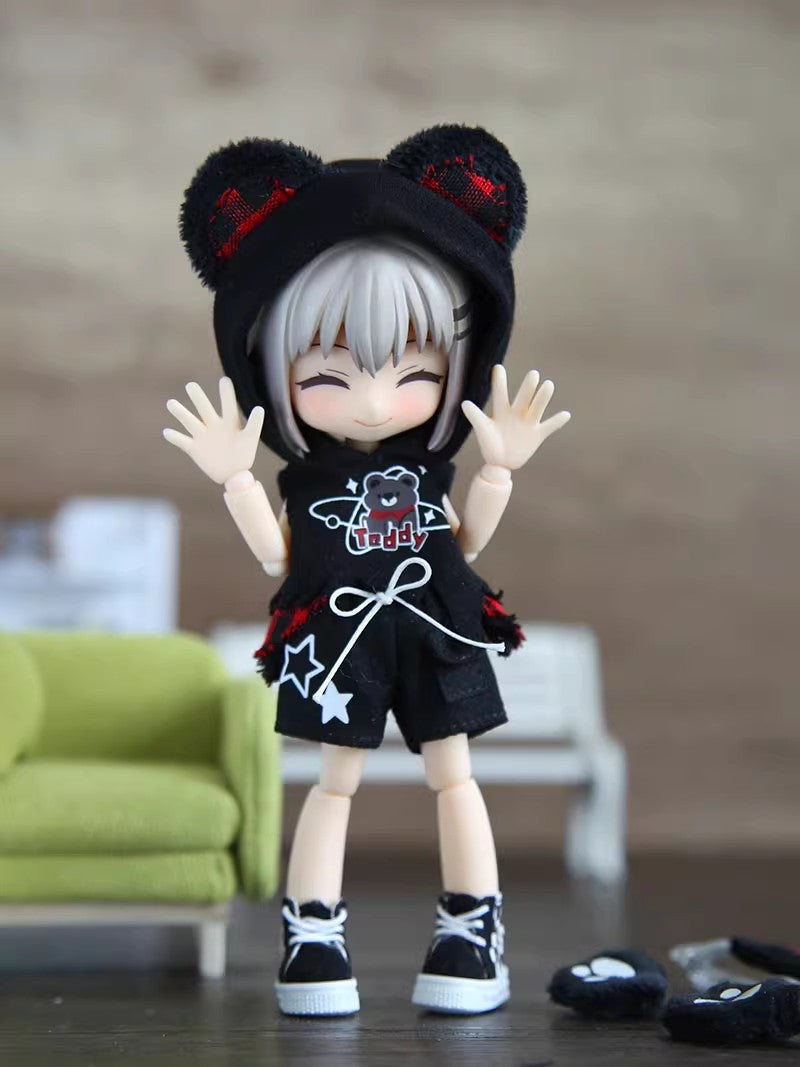 OB11 Doll Clothes | 1/12 BJD Doll Clothing | American-Style Little Wolf 4-Piece Doll Set | Doll Outfits