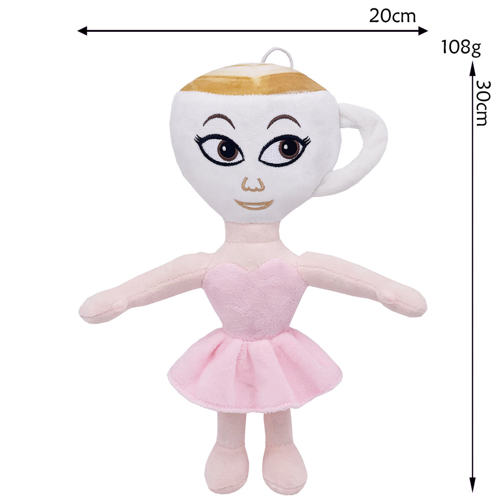 Weirdcore Latte Cup Ballerina Plush - Quirky Mythical Creature Stuffed Toy, 30cm Fantasy Plushie for Oddity Collectors & Memes Fans