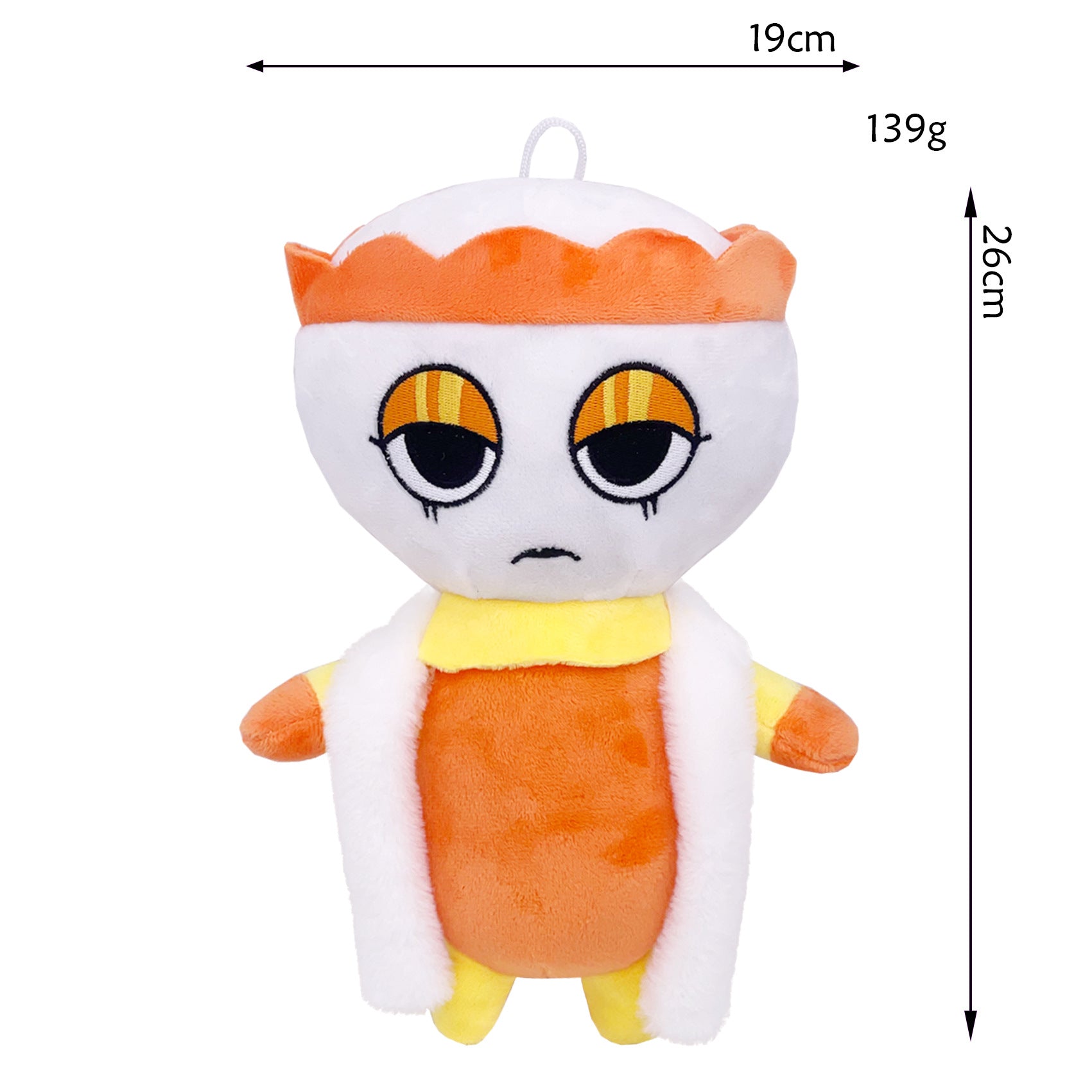 Dandy’s World Plush - Orange & White Petal Head Character Soft Stuffed Toy, 26cm Weirdcore Style with Hanging Loop
