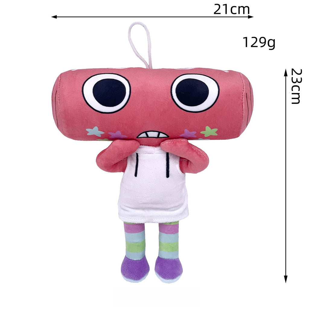 Dandy’s World Plush - Pink Long Head Character with Star Decor, 23cm Weirdcore Stuffed Toy with Hanging Loop