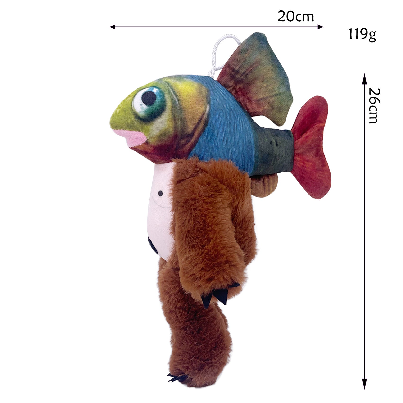 Shan Hai Jing Weirdcore Fish-Beast Hybrid Plush - Unique Mythical Creature Stuffed Toy, 26cm Fantasy Beast Plushie for Mythology Fans & Collectors